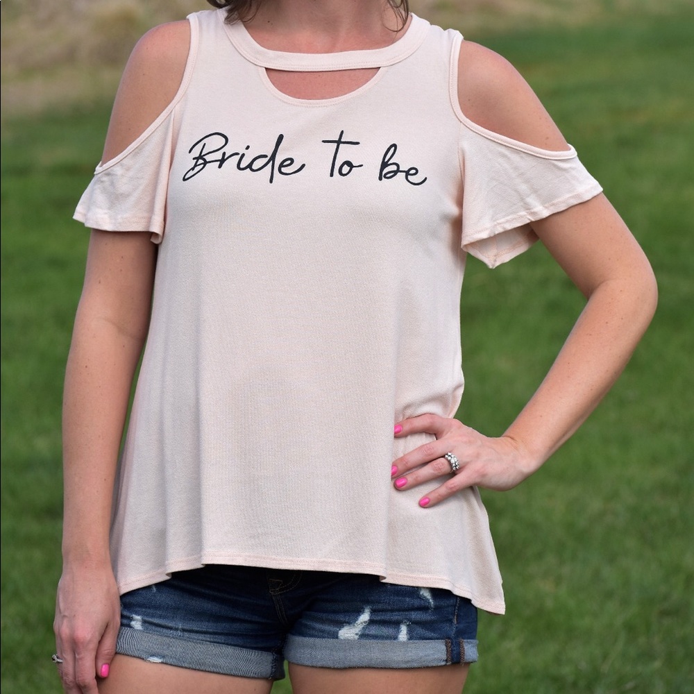 Bride to be key hole cold shoulder top